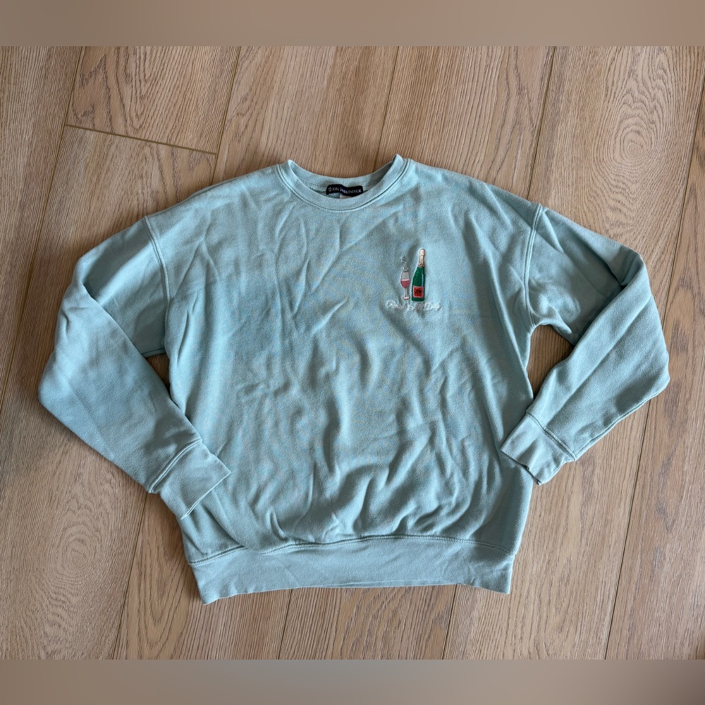 KJP Rosé All Day Mint Green Sweatshirt with Embroidered Design